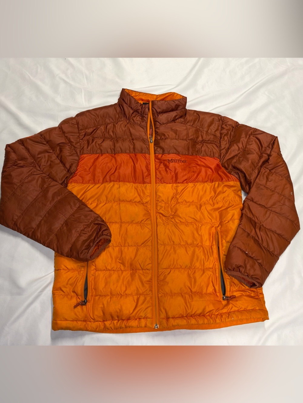 Marmot Orange and Brown Insulated Puffer Jacket Lot O
